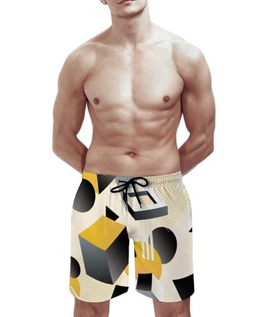 Board Shorts Men's Casual Shorts Beachwear Swim Board Shorts Breathable Surfing Beach Pants - Geometric Pattern Modern 3d Sty...