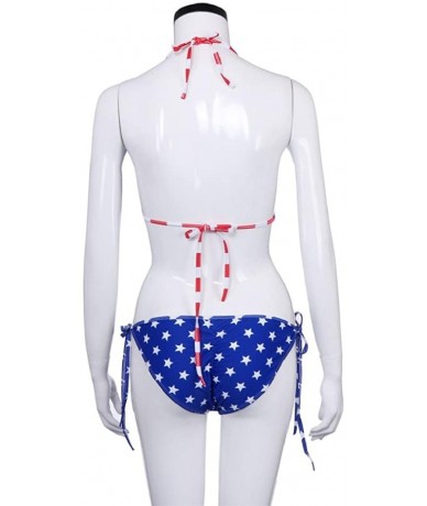 Sets Bikini Set-VIASA Sexy Lady Athletic USA American Flag Print Swimsuit Beachwear - C81834ISS4Q $21.20