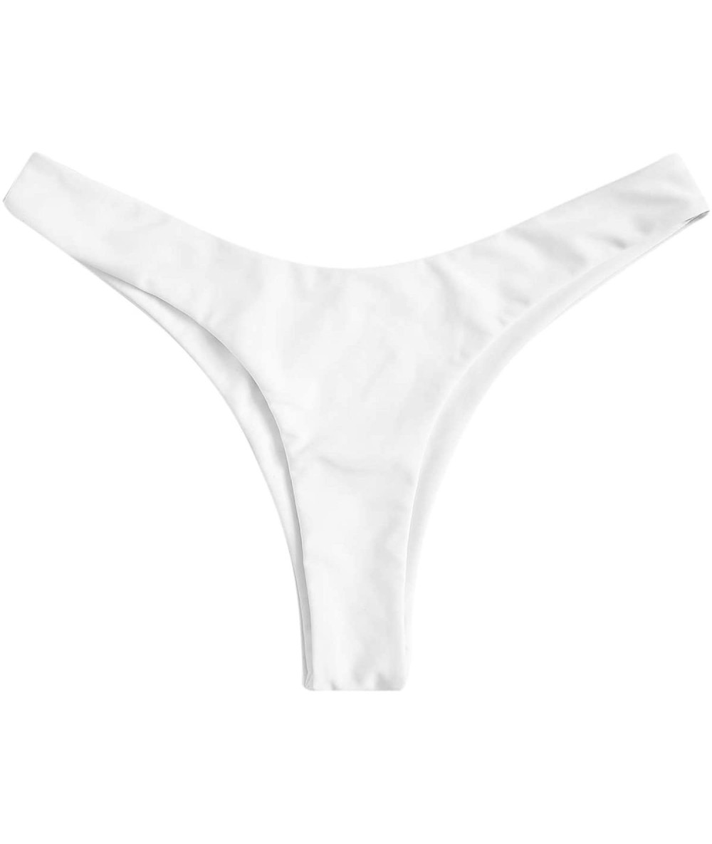 Bottoms Women's Sexy Cheeky Hipster Bikini Bottom Swimsuit - White - CH194AT4M4Z $25.63