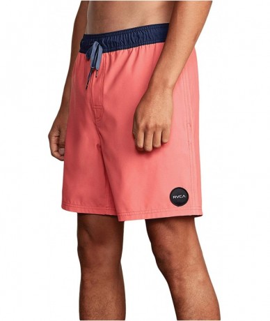 Board Shorts Men's Va Elastic Trunk - Coral Pink - CF18YLXSG8A $76.10