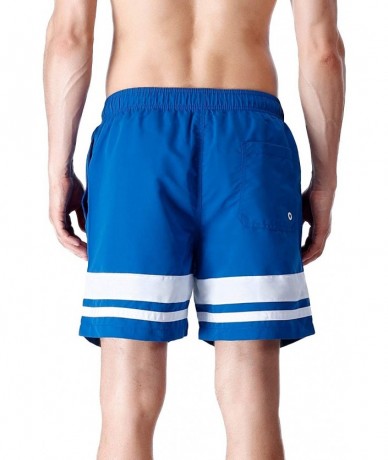 Board Shorts Men's Quick Dry Swim Trunks Bathing Suit Beach Shorts - Blue_stripes - CC18NNNT0UC $26.01