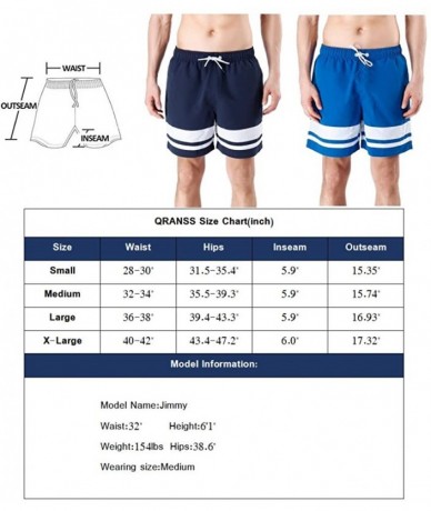 Board Shorts Men's Quick Dry Swim Trunks Bathing Suit Beach Shorts - Blue_stripes - CC18NNNT0UC $26.01