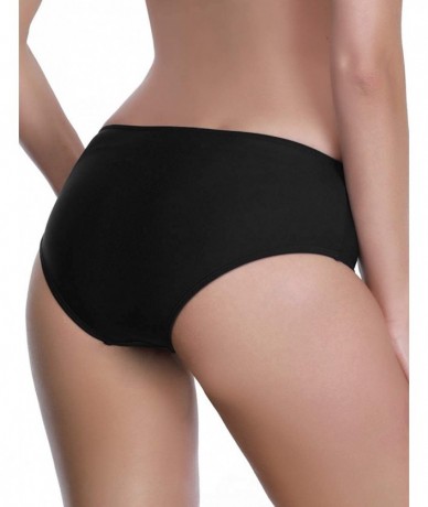 Bottoms Womens Bikini Bottoms Swim Bottoms Swimsui Swim Briefs - Black1 Regular Coverage - CY18O898T98 $34.57