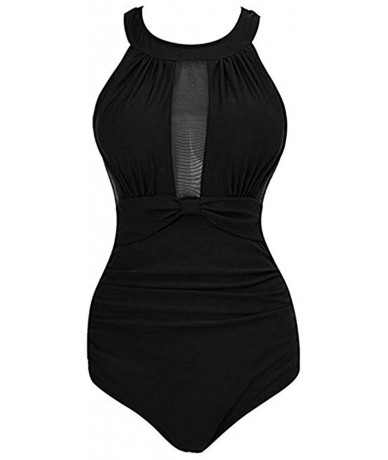 One-Pieces Womens One Piece Swimsuit for Women Retro 80s/90s High Cut Low Back Beach Swimwear Bikini Monokini Bathing Suit - ...