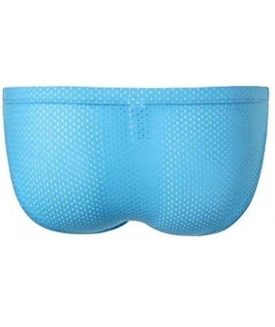 Briefs Men's See Through Shorts Transparent Boxer Briefs Mesh Breathable Underwear - Blue - CV18YI2059G $21.59