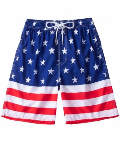 Board Shorts Mens Swim Trunks Long- Quick Dry Mens Boardshorts- 9 Inches Inseam Mens Bathing Suits with Mesh Lining - America...